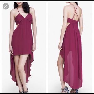 Express magenta high-low dress